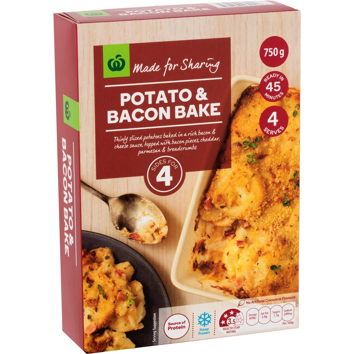 Calories in Woolworths Potato & Bacon Bake Null