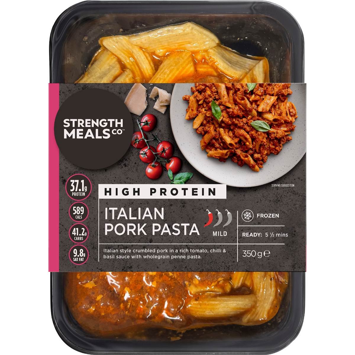 Strength Meals Co Frozen Italian Pork Pasta High Protein