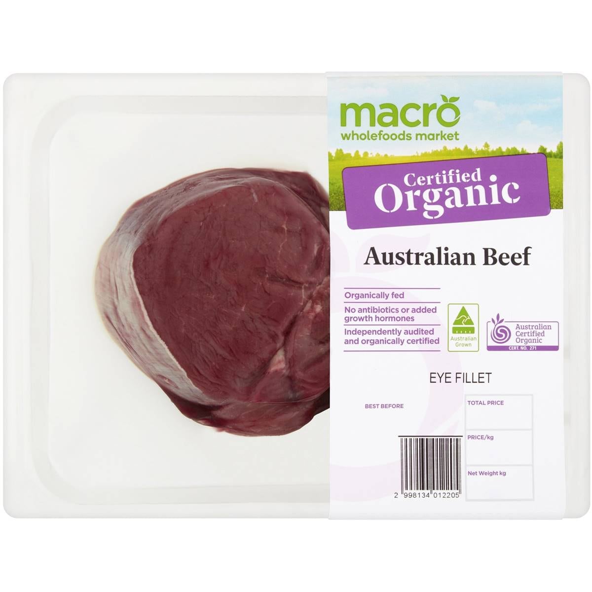 Calories in Macro Organic Beef Eye