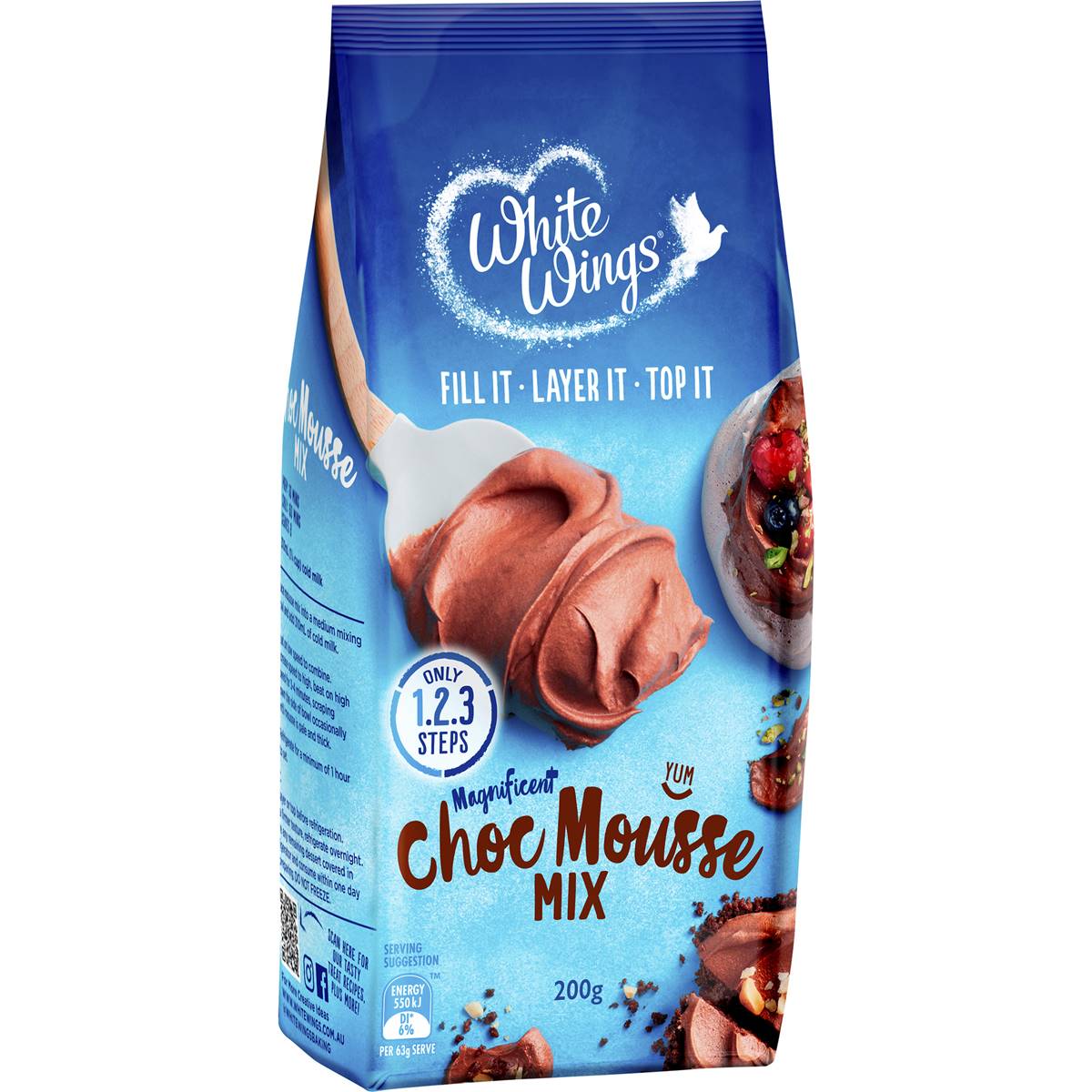Calories in White Wings Chocolate Mousse Mix