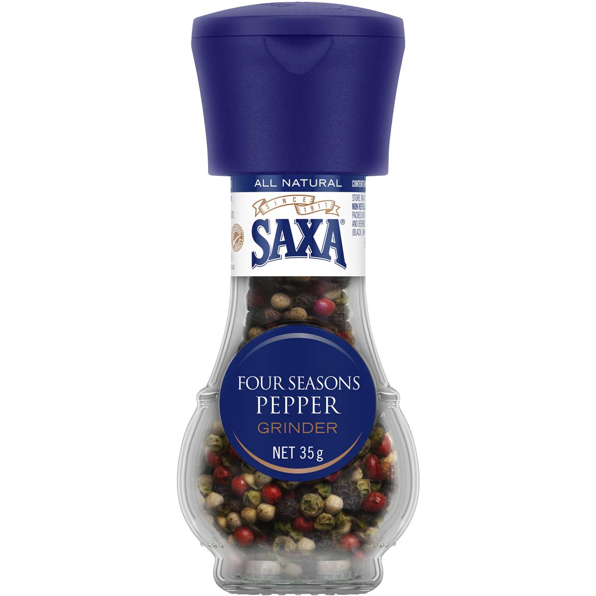 Calories in Saxa Four Seasons Pepper Grinder Four Seasons