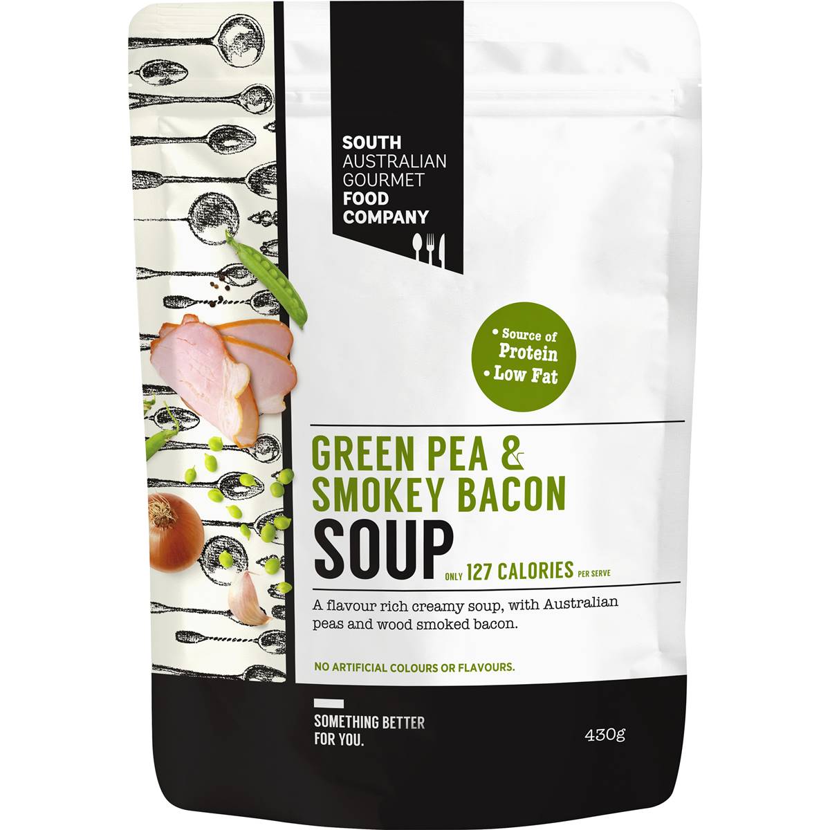 South Australian Gourmet Food Company Garden Pea & Smokey Bacon Soup Pouch