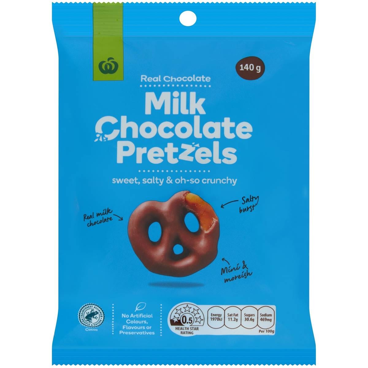 Calories in Coles Milk Chocolate Pretzels calcount