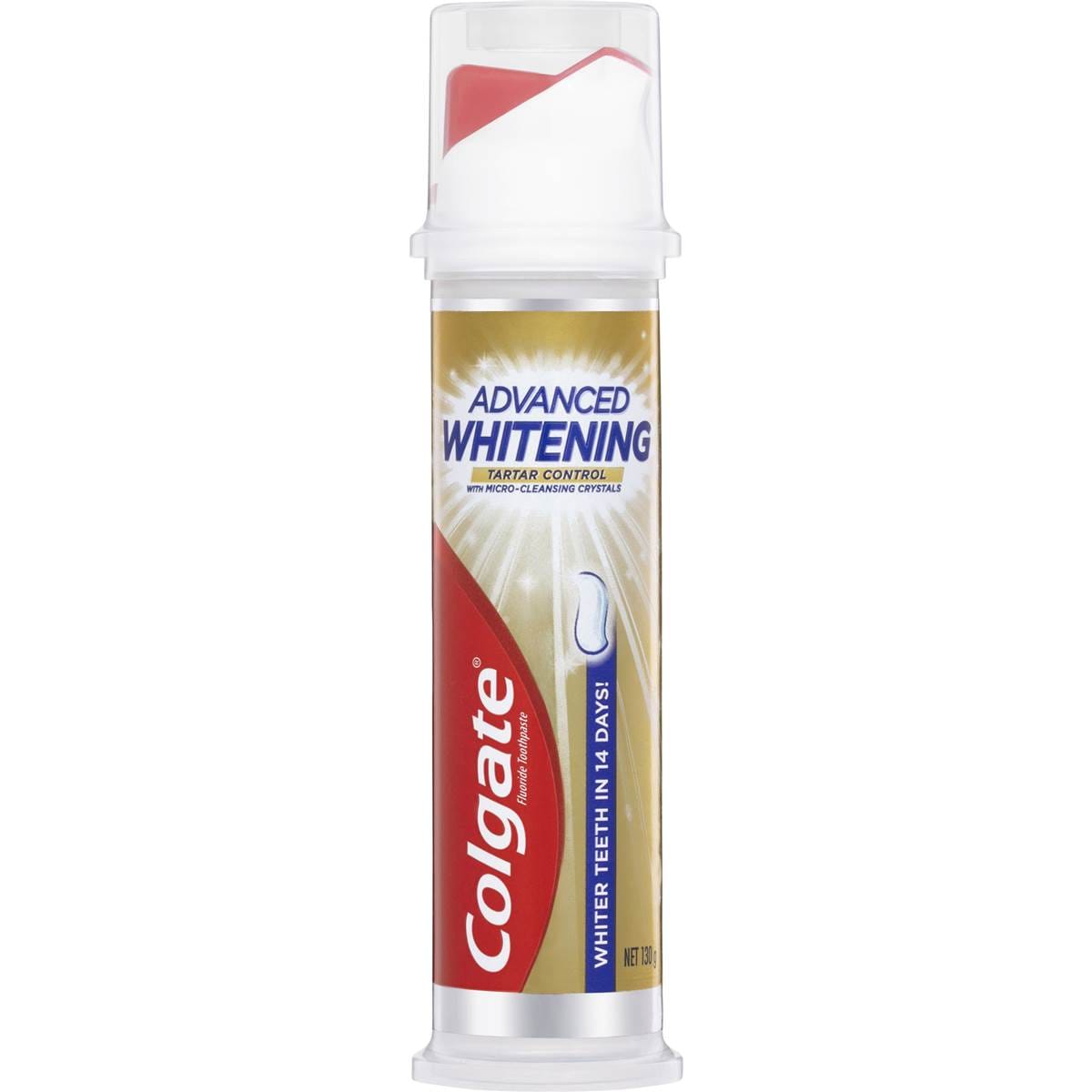 Colgate Advanced Whitening Toothpaste Tartar Pump 130g