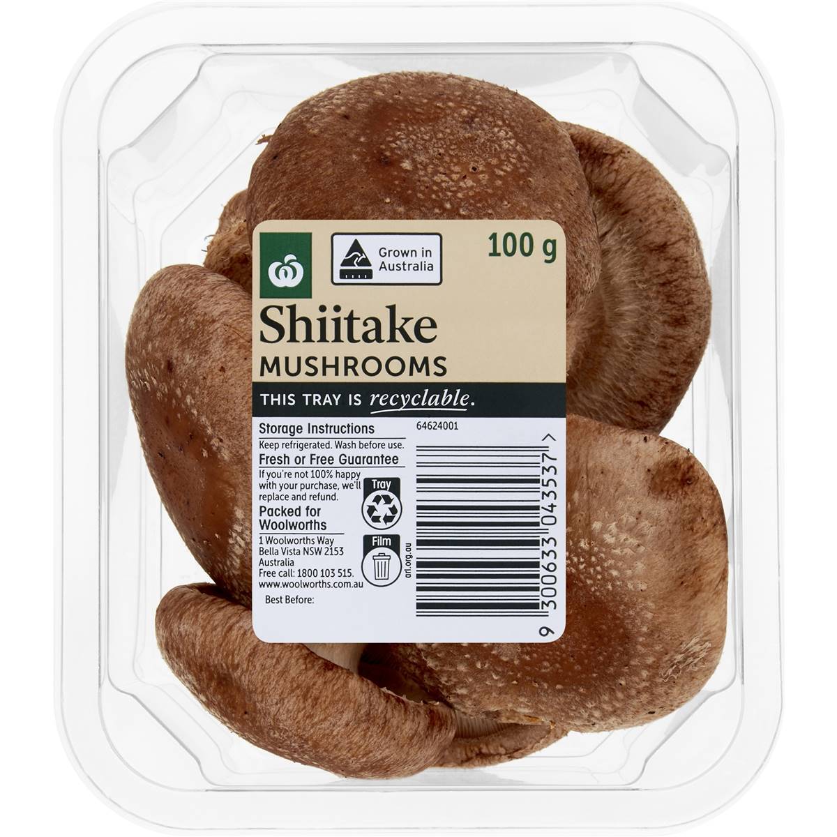 Calories in Woolworths Mushrooms Shiitake calcount