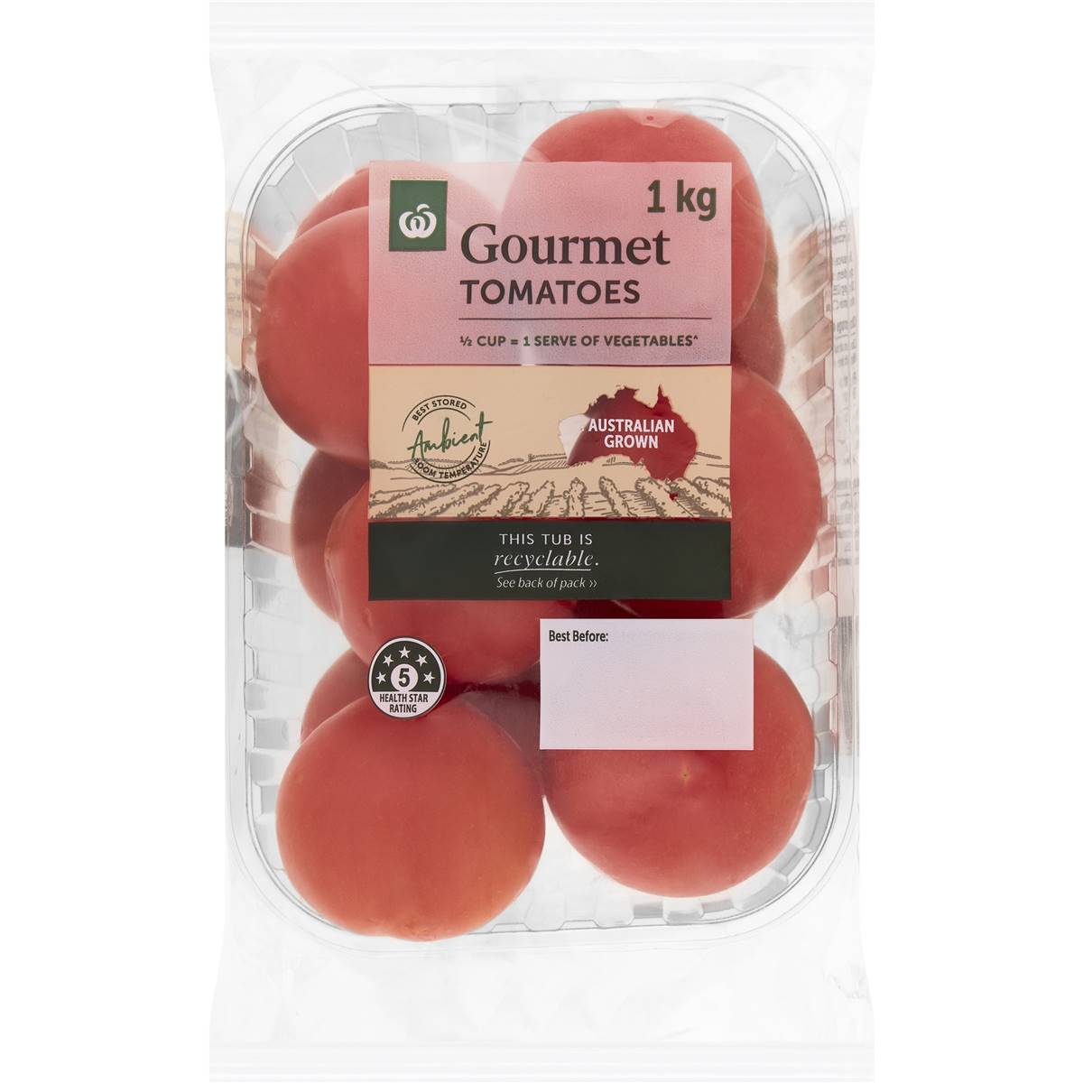 Calories in Woolworths Gourmet Tomatoes Punnet
