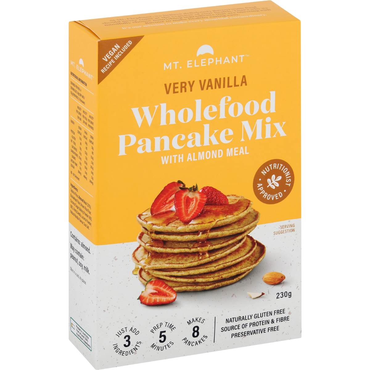 Calories in Mt Elephant Almond & Buckwheat Pancake Mix calcount