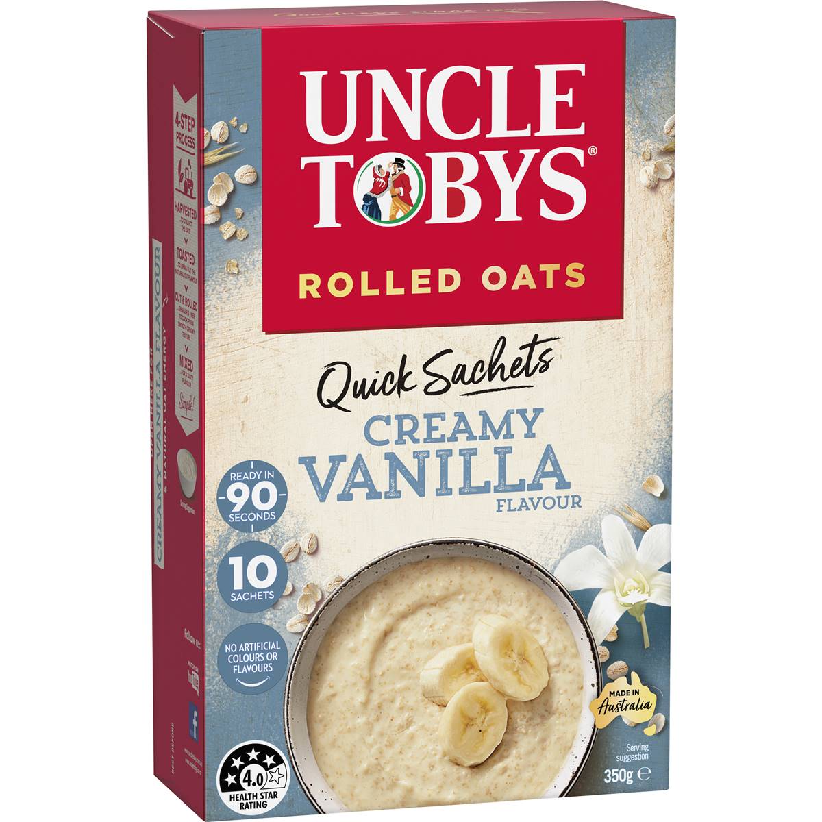 Calories in Uncle Tobys Oats Quick Sachets Creamy Vanilla Porridge