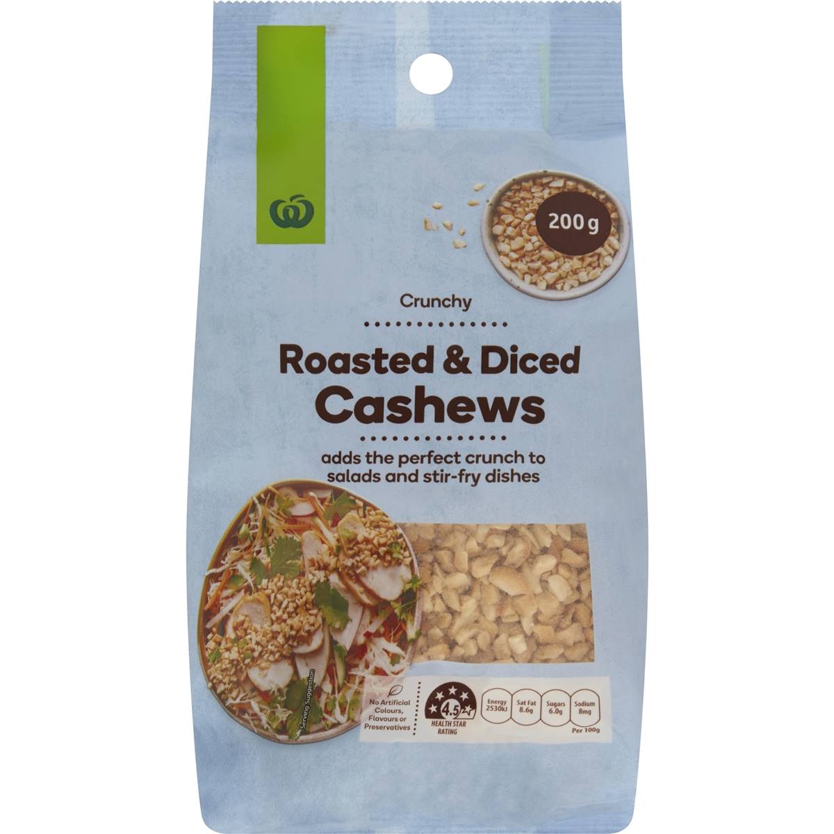 Calories in Woolworths Roasted & Diced Cashews