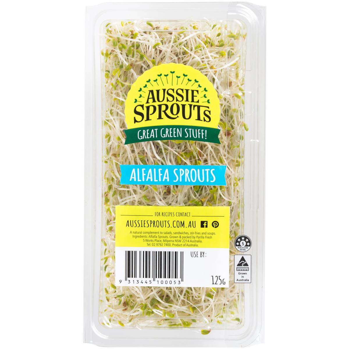 Calories in Aussie Sprouts Alfalfa Sprouts