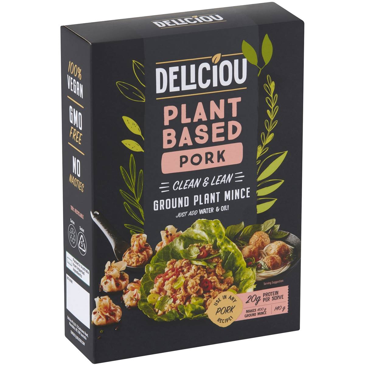 Calories in Deliciou Plant Based Pork Ground Plant Mix