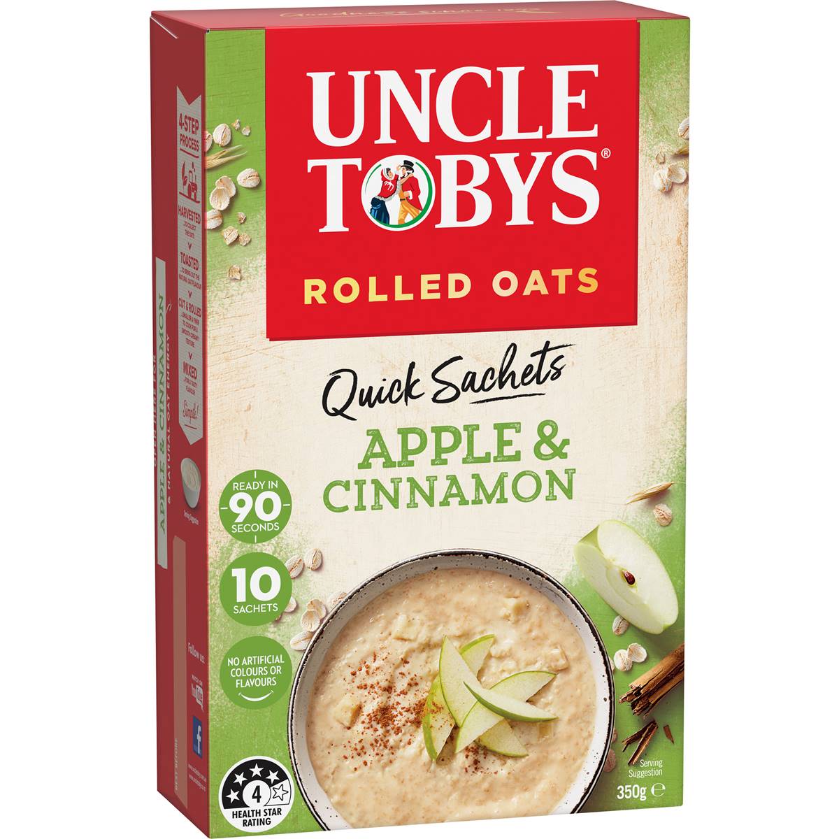 Calories in Uncle Tobys Oats Quick Sachets Apple & Cinnamon Porridge