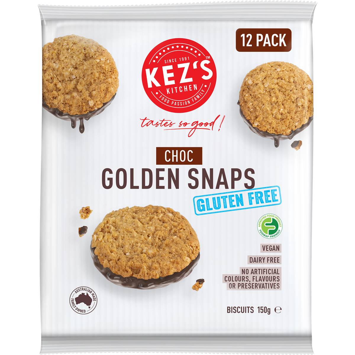 Kez's Kitchen Choc Golden Snaps Gluten Free
