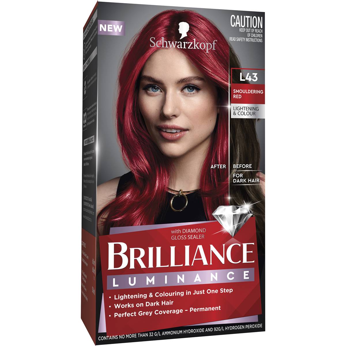 Schwarzkopf Brilliance Permanent Hair Colour Smouldering Red each