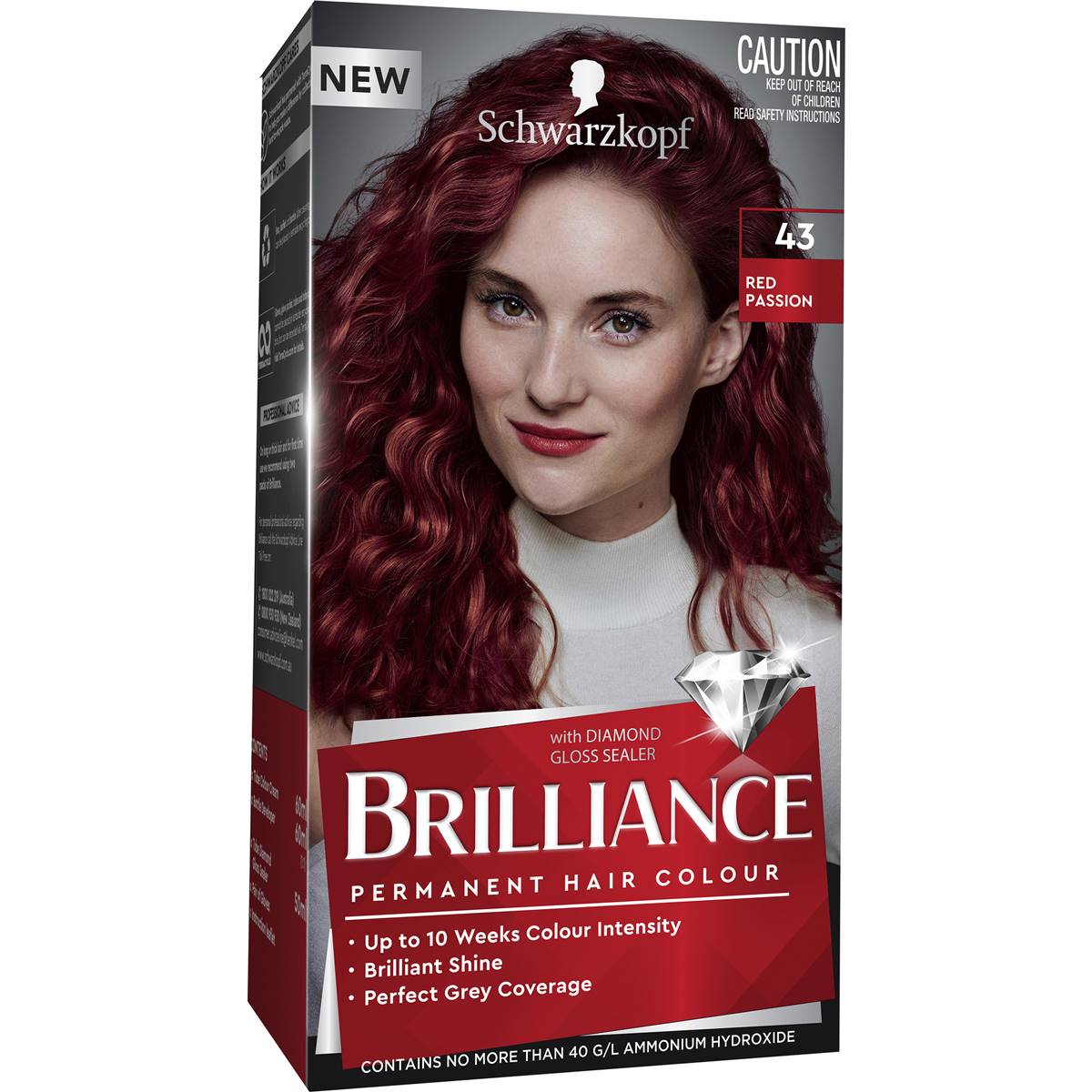 Schwarzkopf Brilliance Permanent Hair Colour Red Passion each