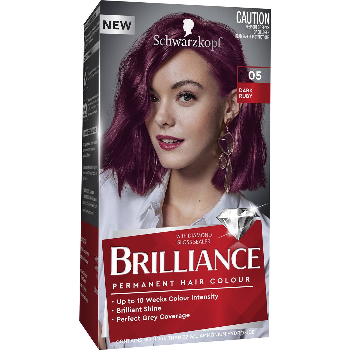 Schwarzkopf Brilliance Permanent Hair Colour Dark Ruby each