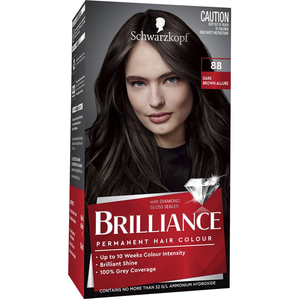 Schwarzkopf Brilliance Permanent Hair Colour Dark Brown Allure each
