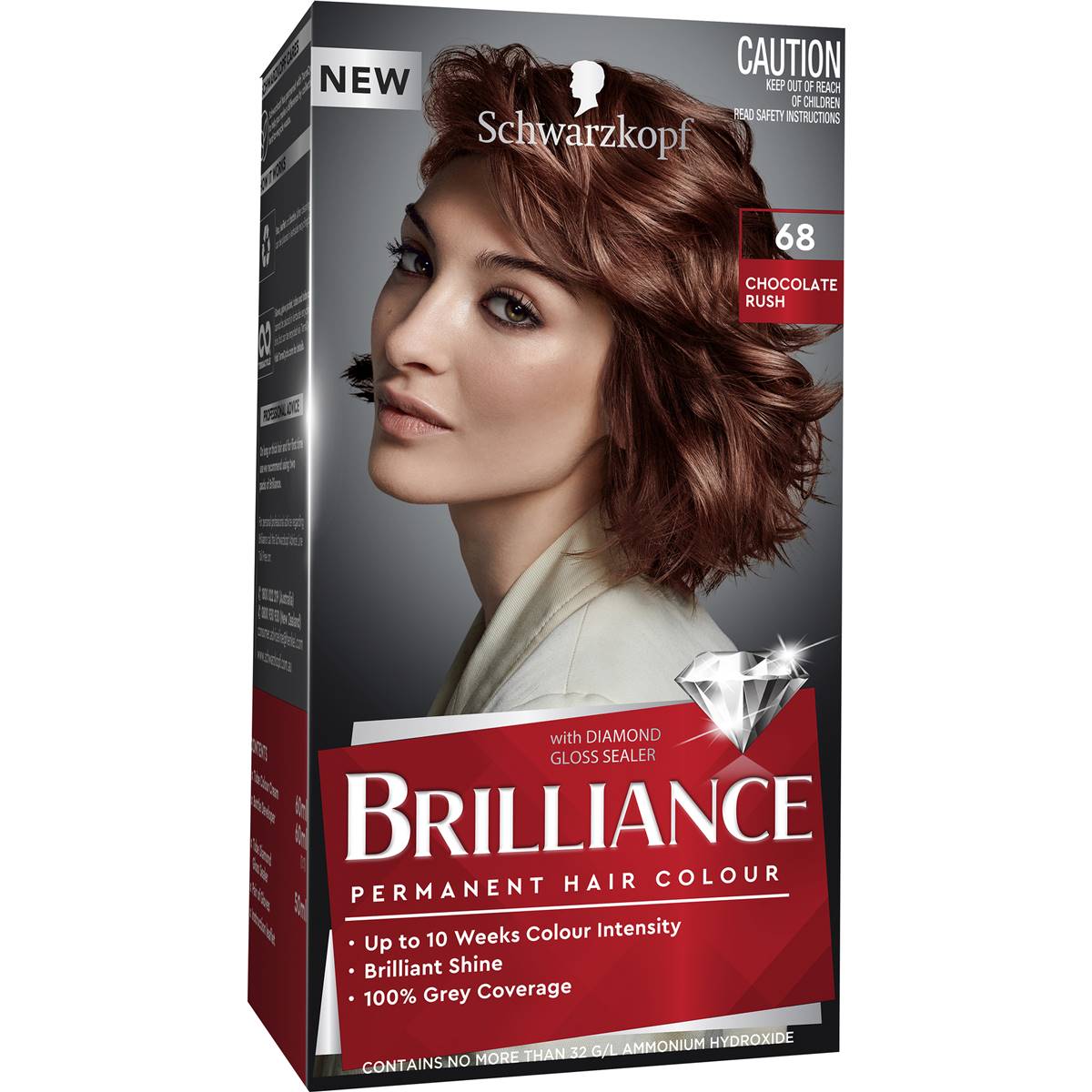 Schwarzkopf Brilliance Permanent Hair Colour Chocolate Rush each