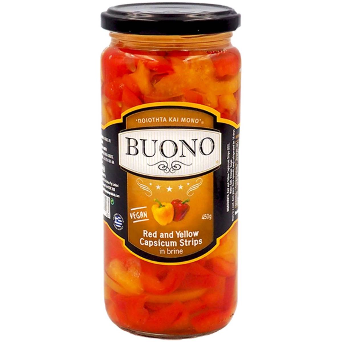 Calories in Buono Red And Yellow Capsicum Strips In Brine
