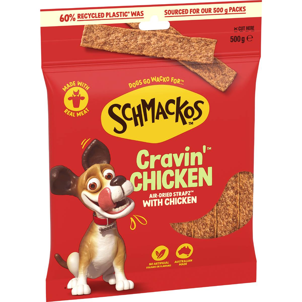 Schmackos Strapz Dog Treats with Chicken 500g