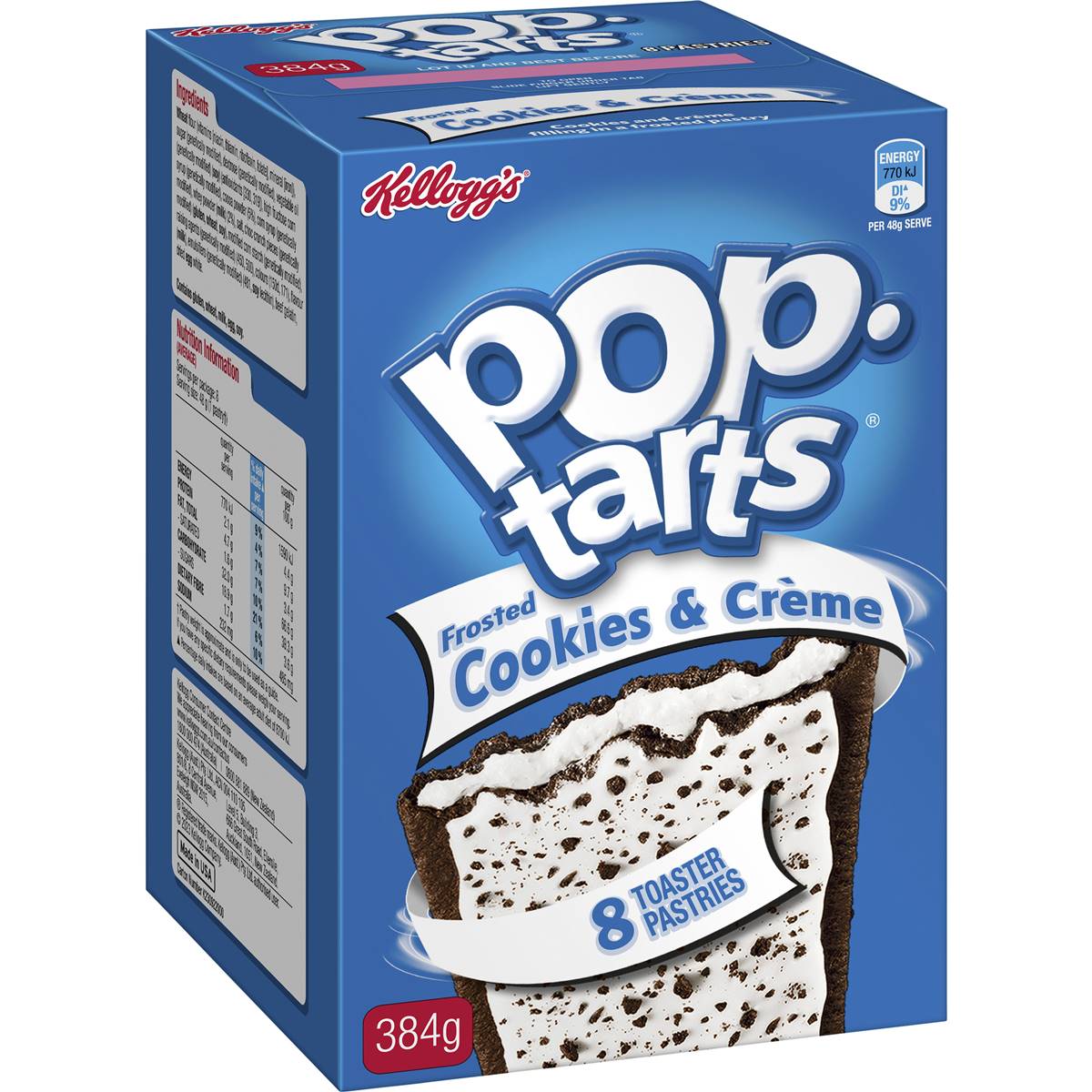 Calories in Kellogg's Pop Tarts Frosted Cookies & CrÃ¨me Toaster Pastries