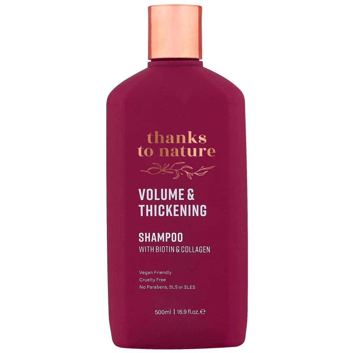 Thanks To Nature Volume Thickening Shampoo Biotin Collagen for Fine Hair 500mL