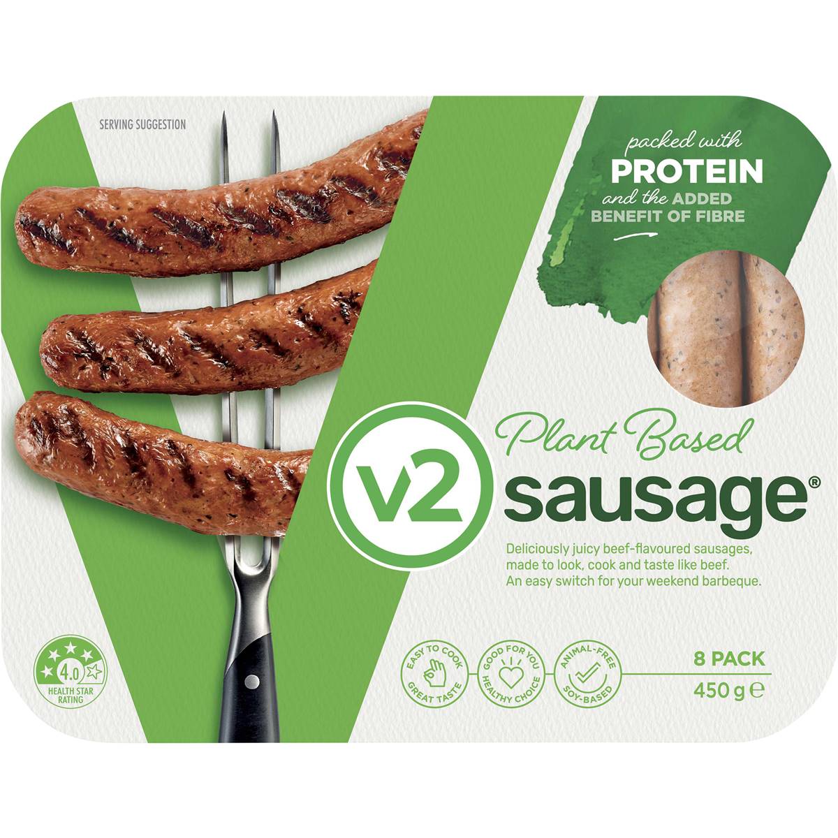 calories-in-v2-plant-based-sausages-calcount