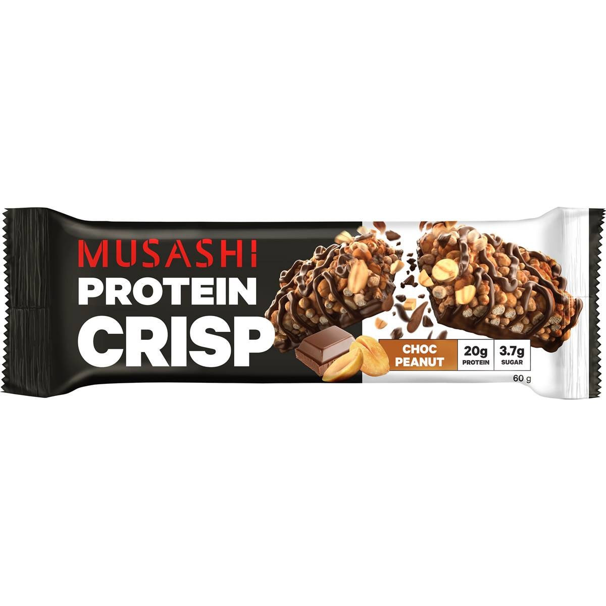 Musashi Crisp Protein Bar Chocolate Peanut 60g – Woolworths
