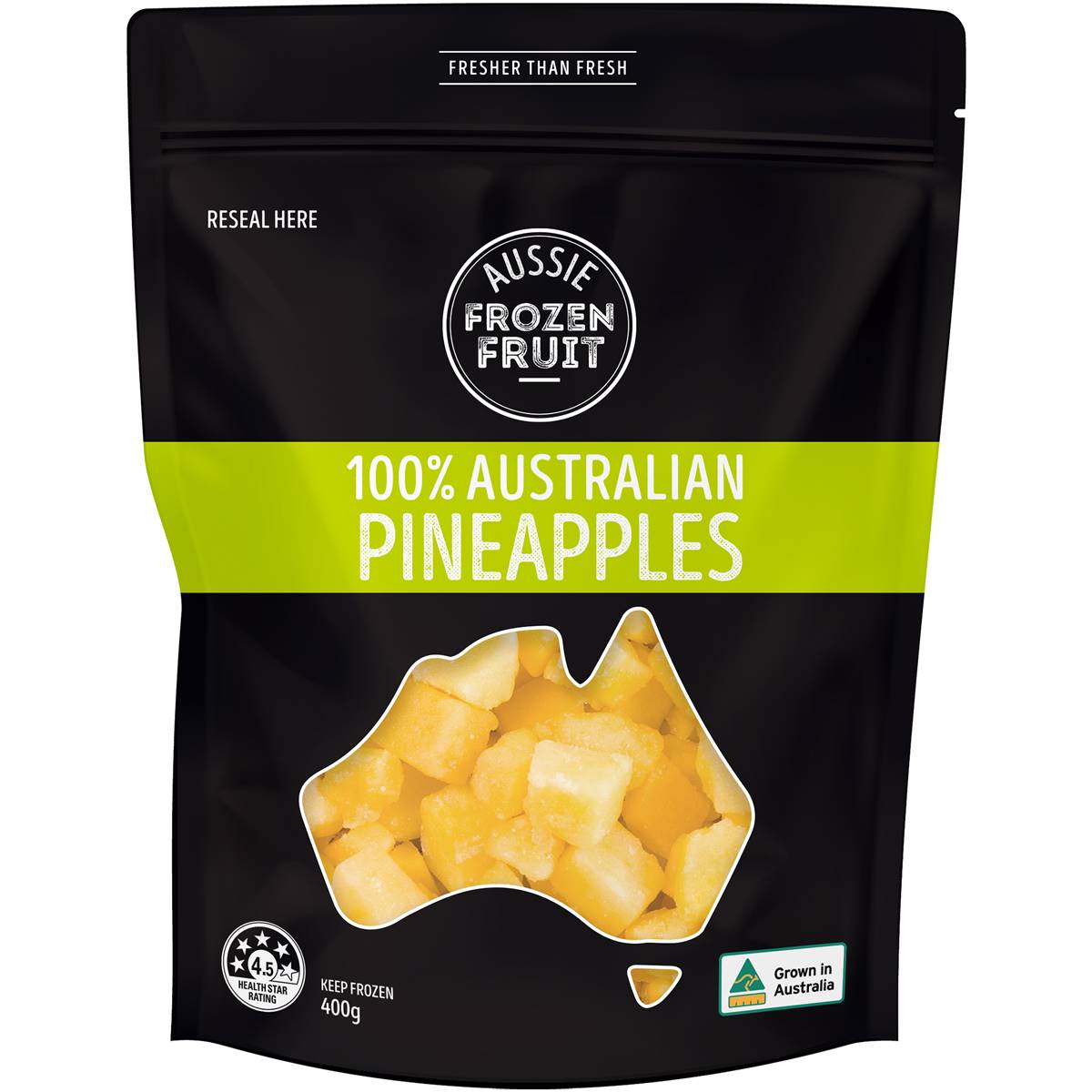 Calories in Aussie Frozen Fruit 100% Australian Pineapples
