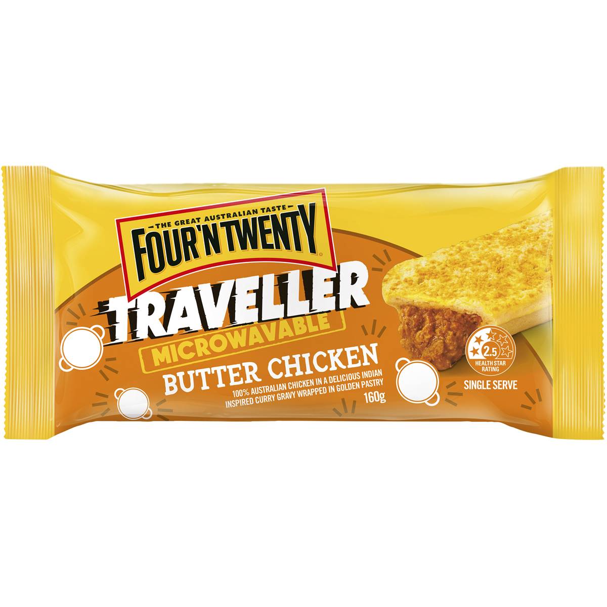 Calories in Four N Twenty Traveller Microwavable Classic Beef Pie calcount