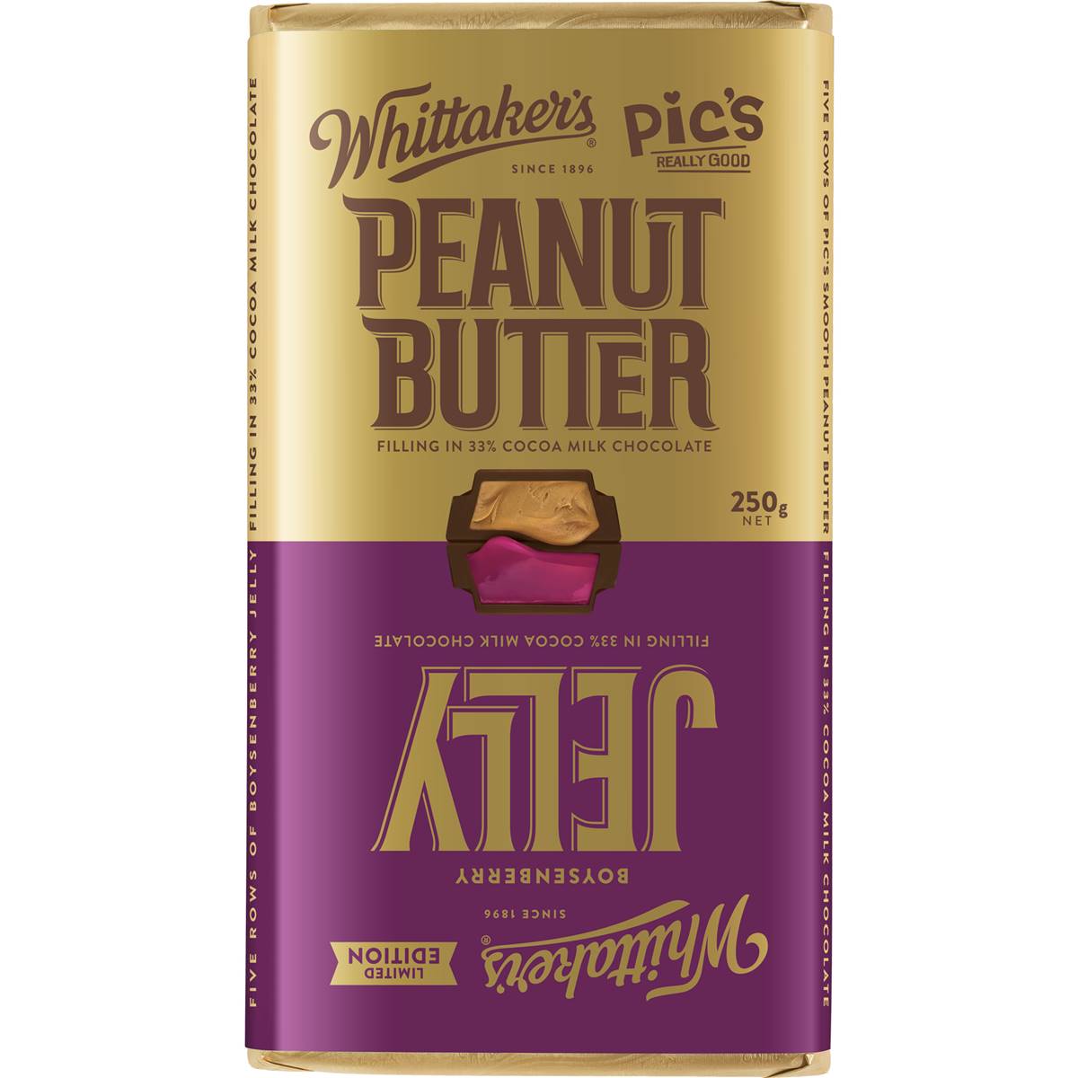 Calories in Whittaker's Peanut Butter & Jelly Chocolate Block