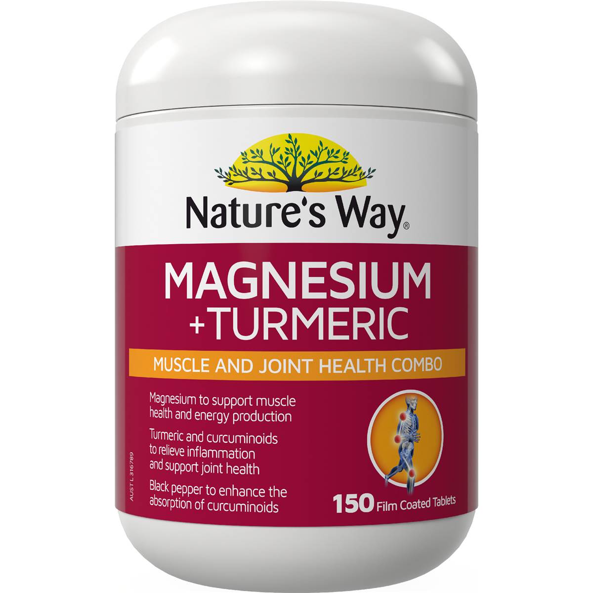 Nature's Way Magnesium & Turmeric Tablets 150 pack