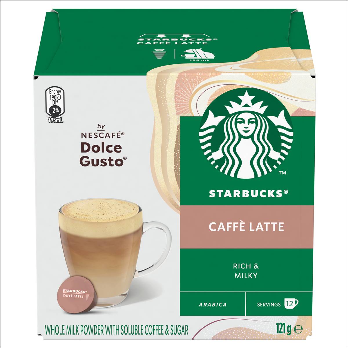 Calories in Starbucks By Nescafe Dolce Gusto Caffe Latte