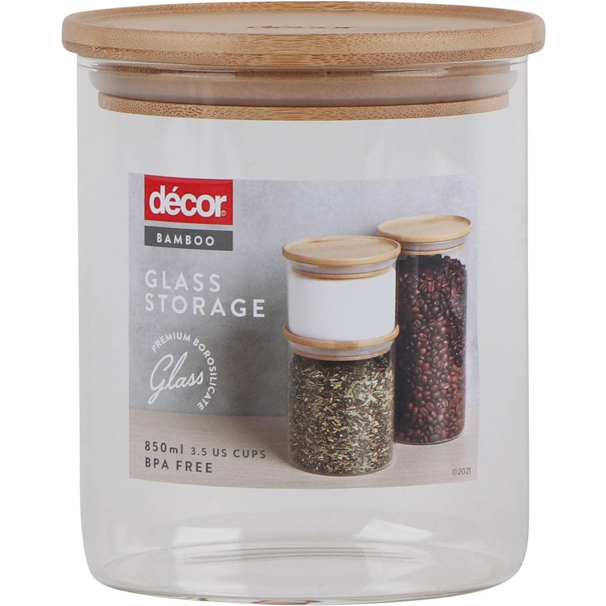 Decor Bamboo & Glass Canister