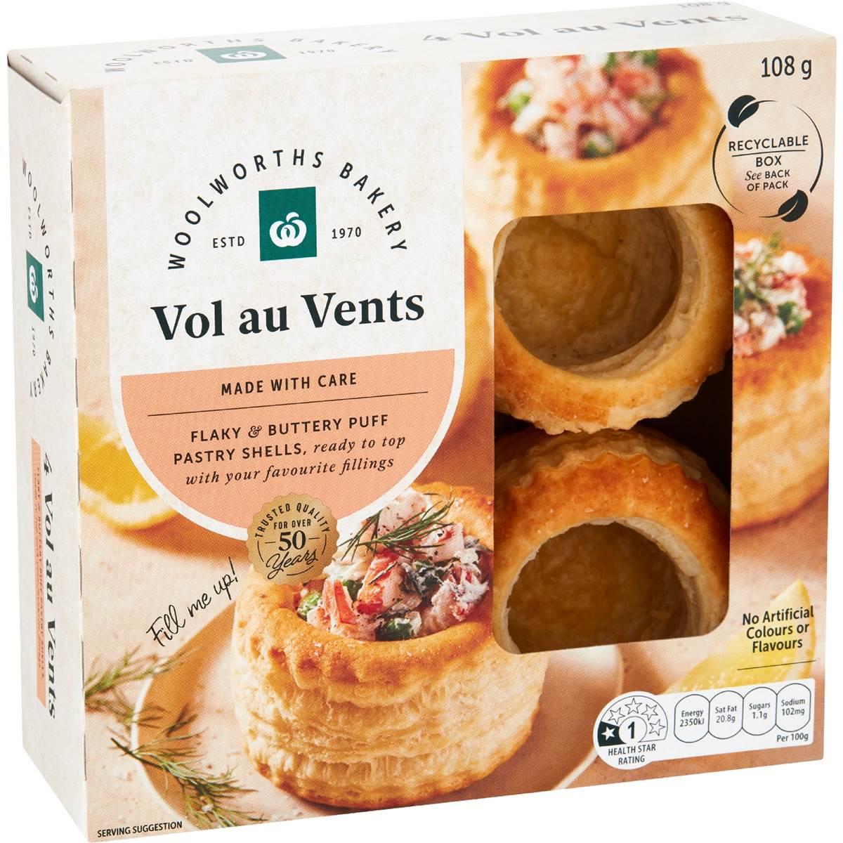 Calories in Coles Vol Au Vent 4 Pack Calorie Counter Australia