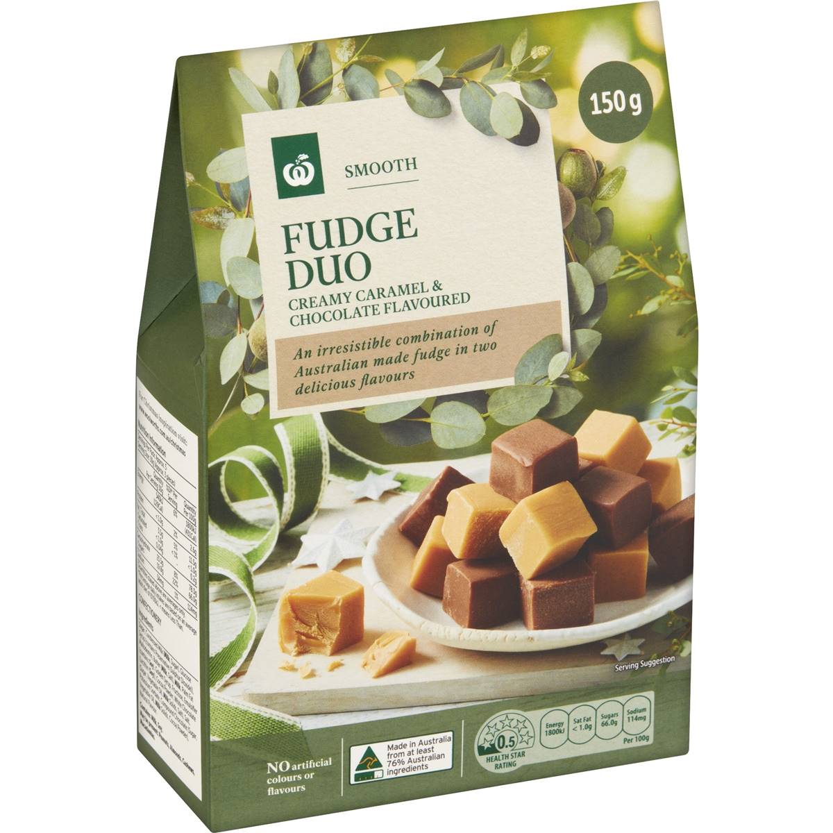 Calories in Woolworths Fudge Duo Caramel & Chocolate