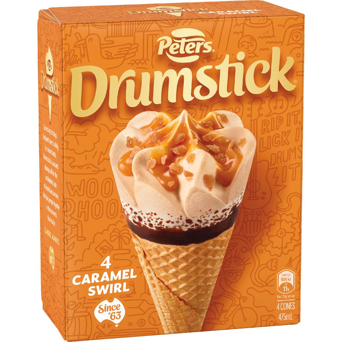 Calories in Peters Drumstick Caramel calcount