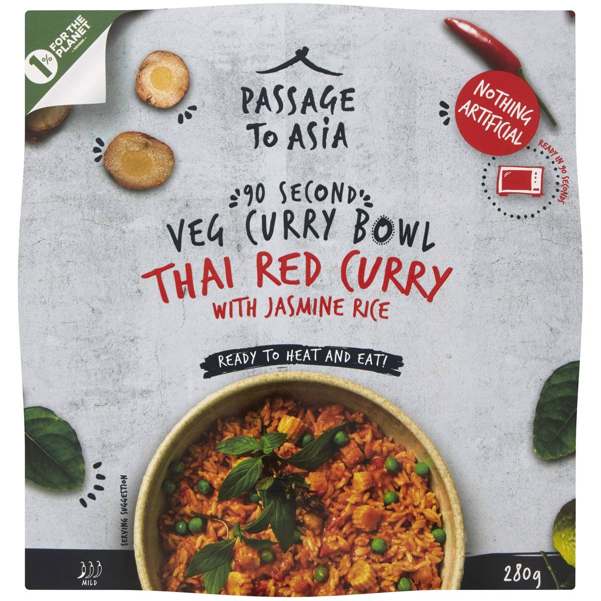 Calories in Passage To Asia Veg Curry Bowl Thai Red Curry With Jasmine Rice