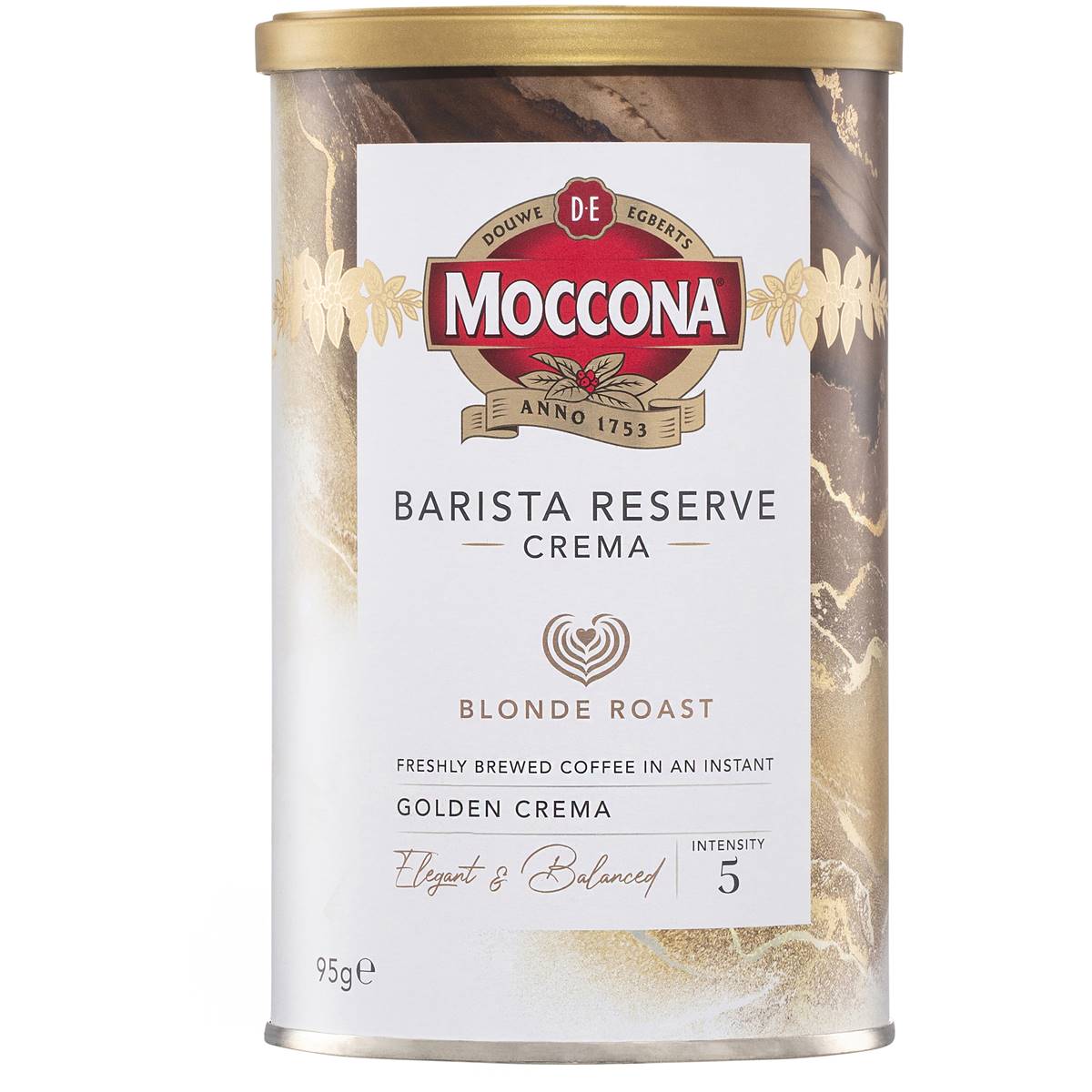 135 calories in Moccona Barista Reserve Blonde Roast Instant Coffee