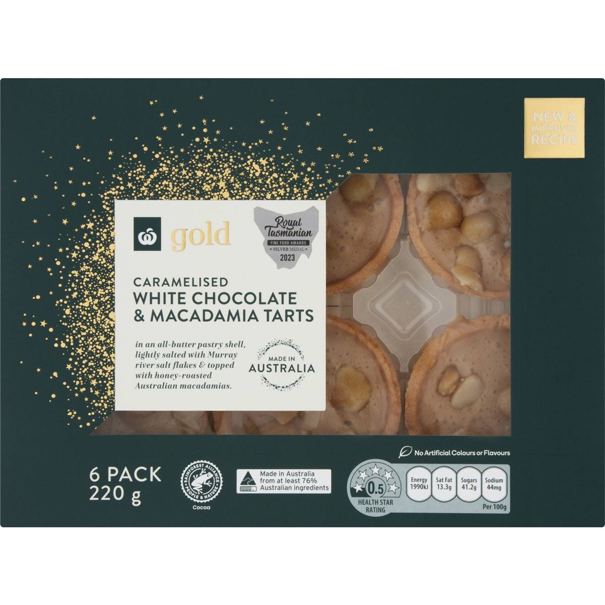 Calories in Woolworths Gold White Chocolate & Macadamia Tarts