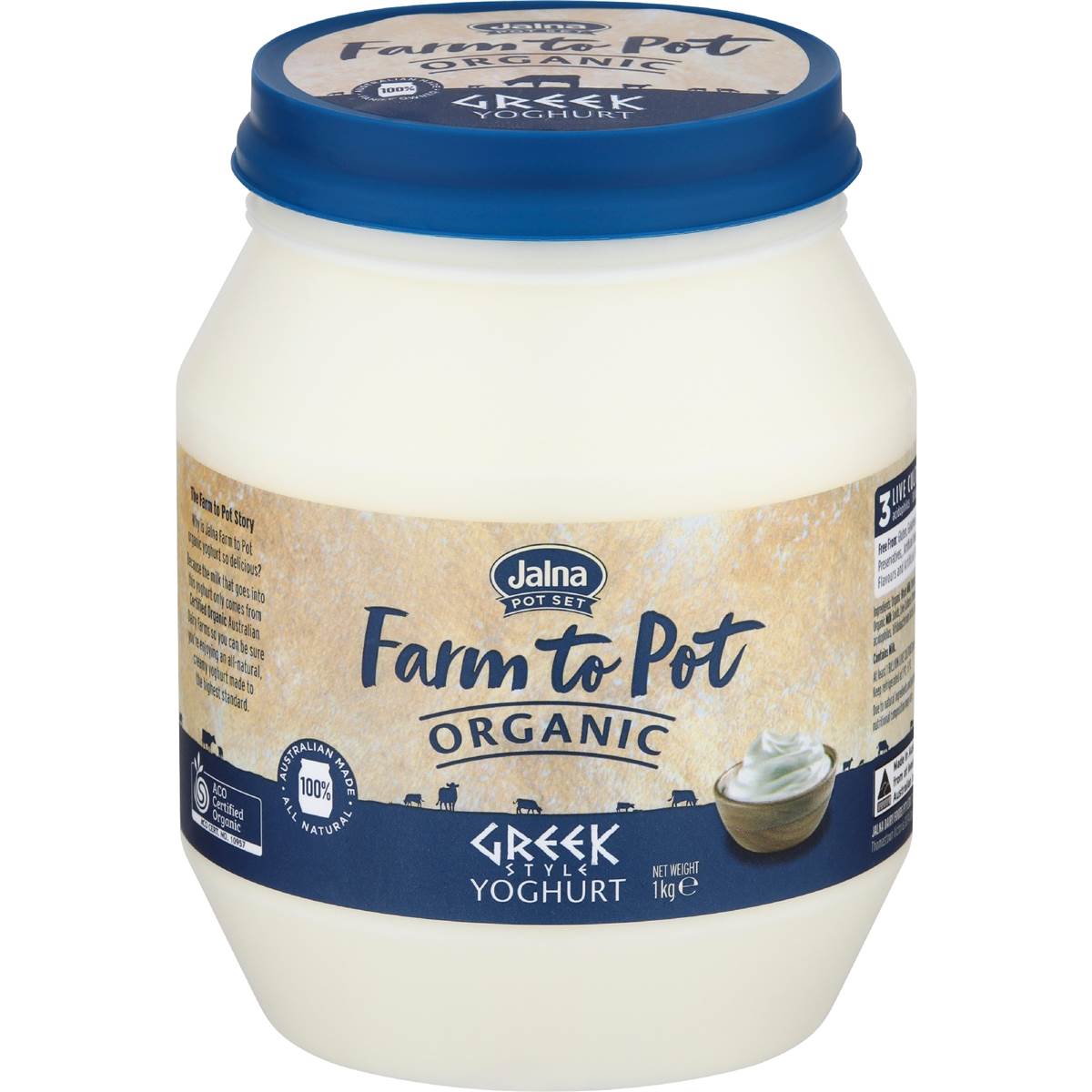 Calories in Jalna Farm To Pot Set Greek Style Natural Yoghurt calcount