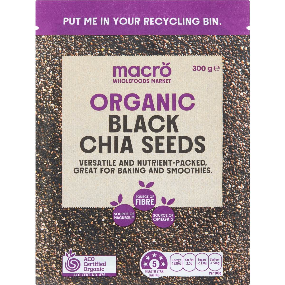 Macro Organic Black Chia Seeds