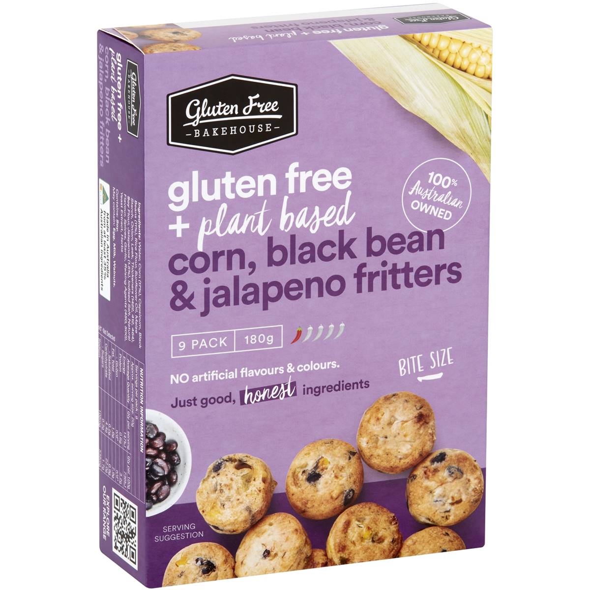 Calories in Gluten Free Bakehouse Gluten Free Corn Black Bean & Jalapeno Fritters
