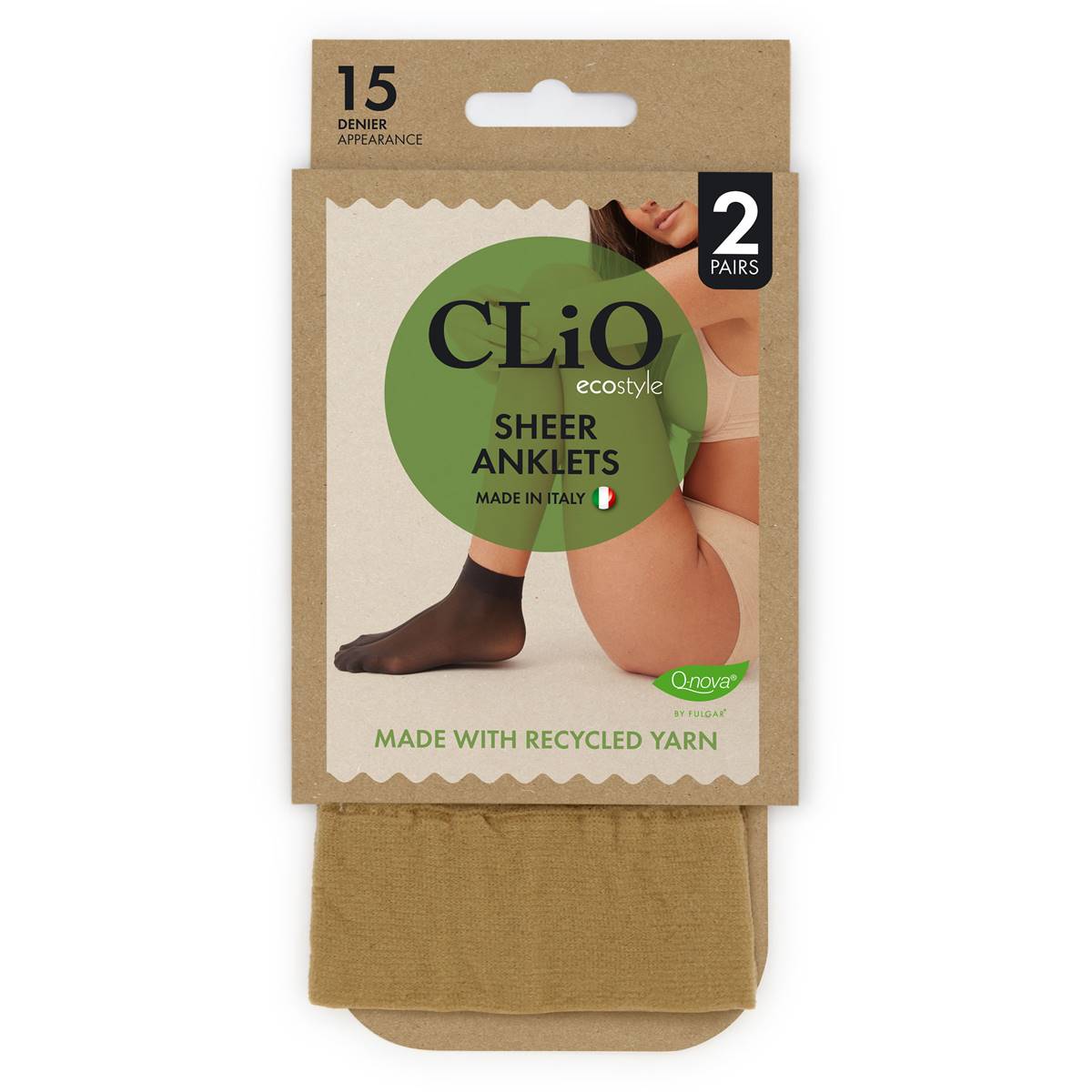 Clio Ecostyle Sheer Anklets Natural