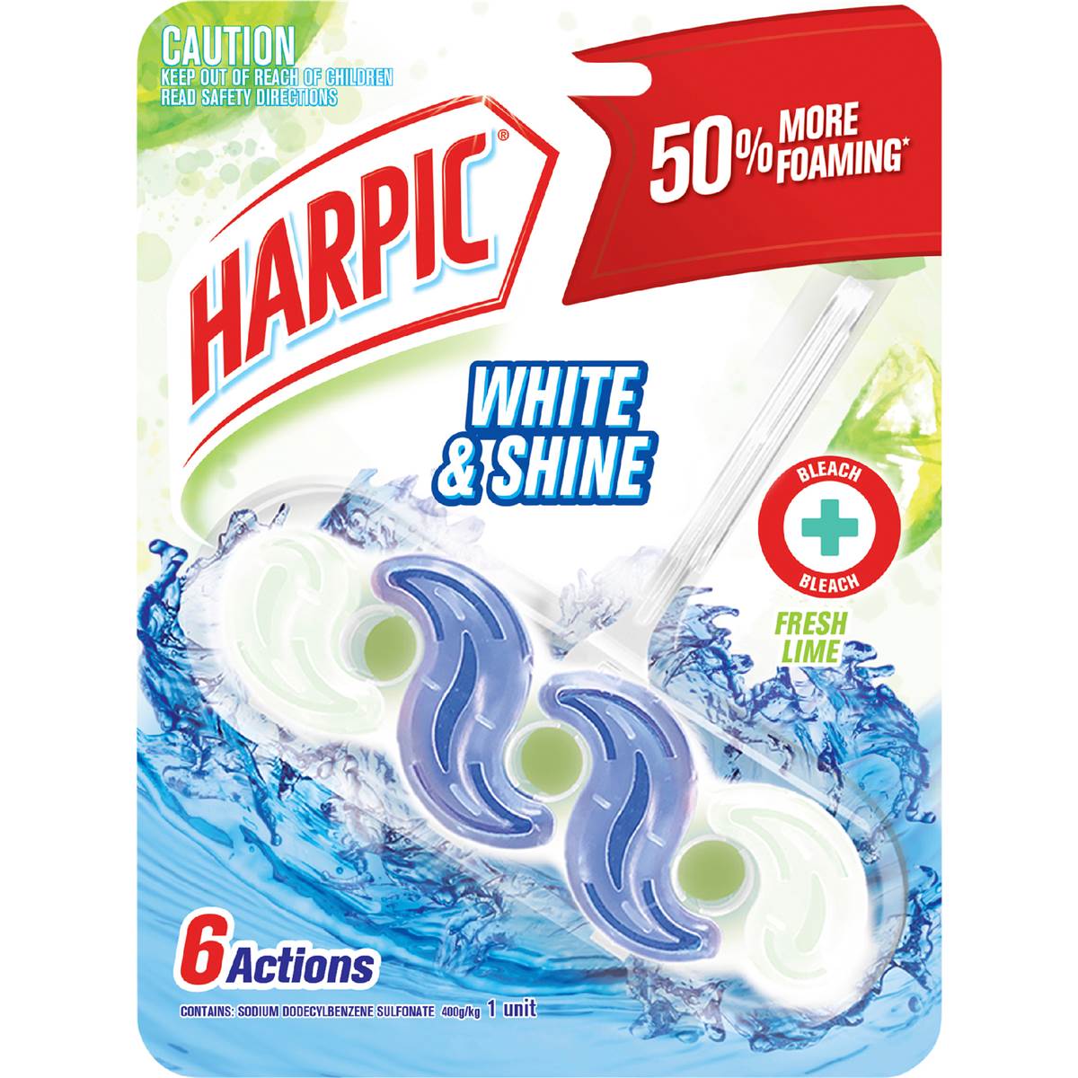 Harpic White & Shine Lime Bleach Toilet Cleaner Block each
