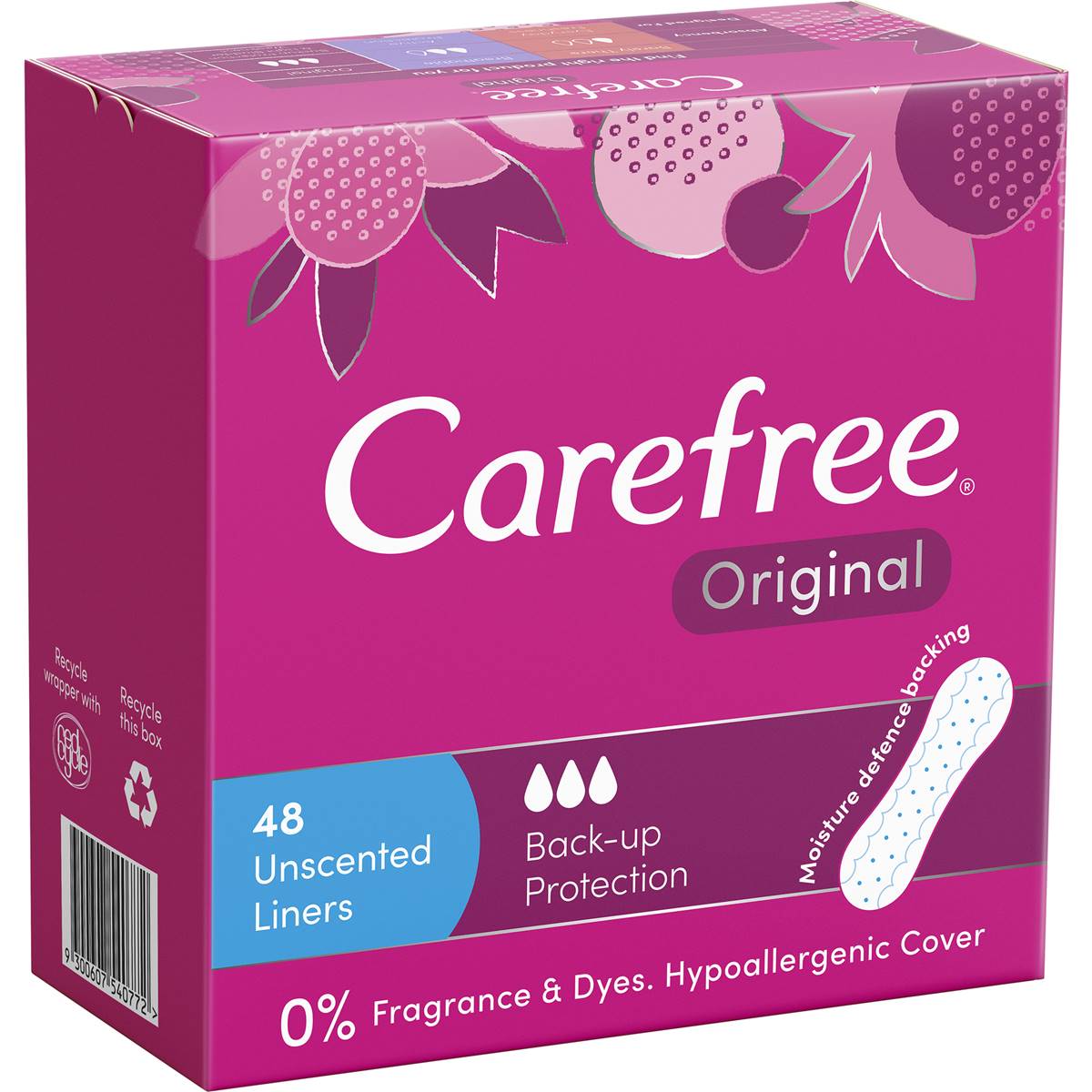 Carefree Original Unscented Liners 48 pack – Woolworths