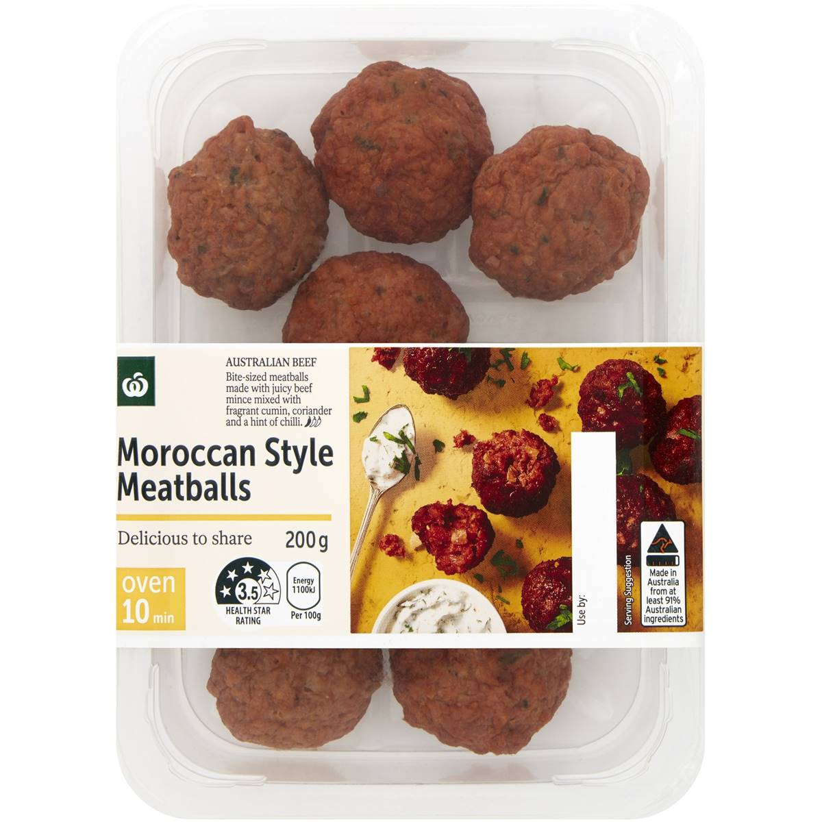 Calories in Woolworths Moroccan Style Meatballs