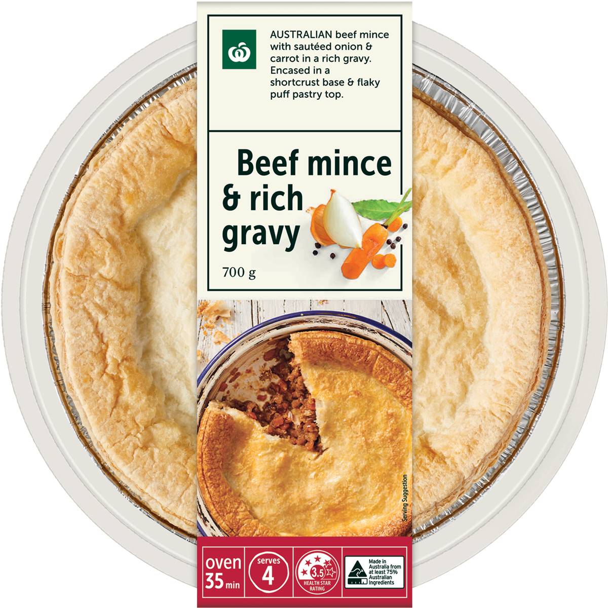 Calories in Woolworths Beef Mince & Rich Gravy Pastry calcount