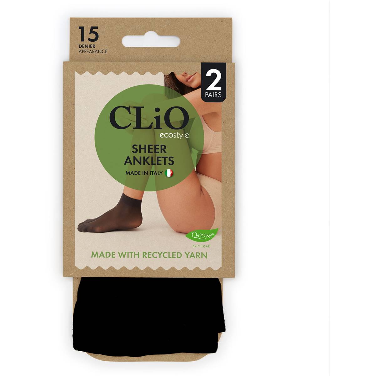 Clio Ecostyle Sheer Anklets Black
