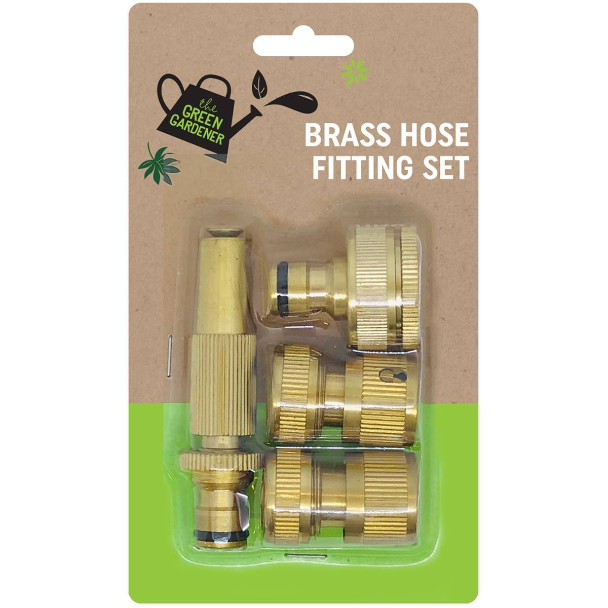 Green Gardener Brass Hose Fitting Set